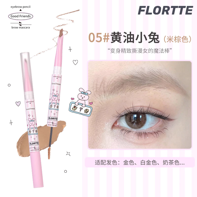 FLORTTE Club Series Dual-Ended Brow Pencil & Tint Mascara