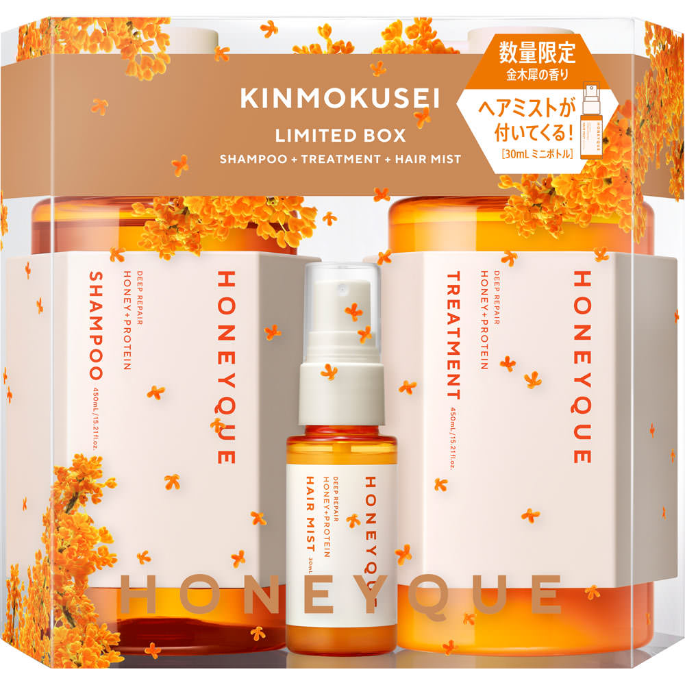 HONEYQUE Osmanthus Limited-Edition  – Shampoo  + Treatment 450 ml+ Way Hair Mist 30 ml