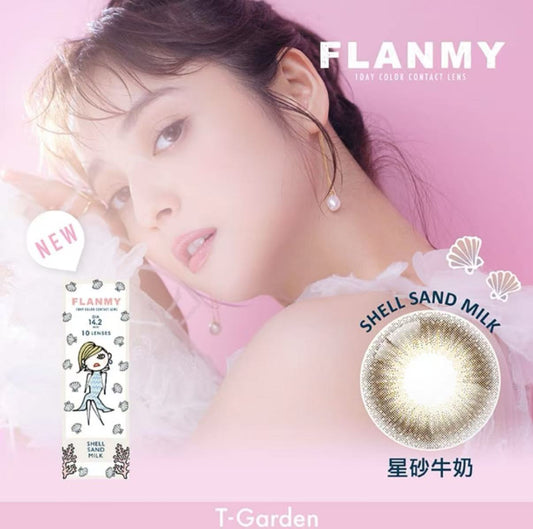 Flanmy Daily Disposable Colored Contact Lenses – Shell Sand Milk (10 pcs)