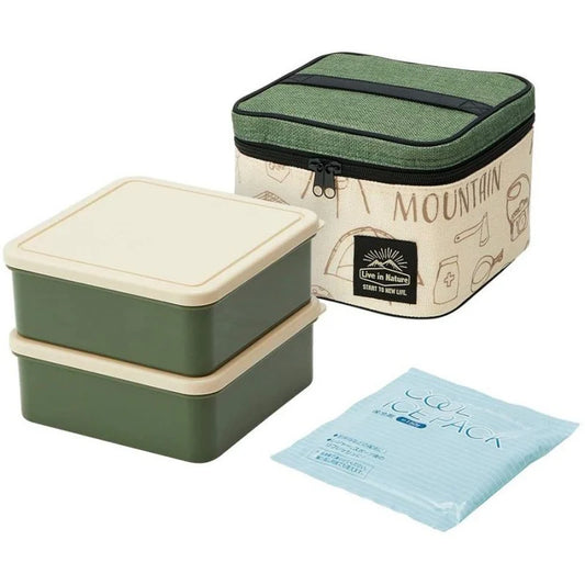 SKATER Live Nature Travel Lunch Box Set with Insulated Cooler Bag – 2.24 L