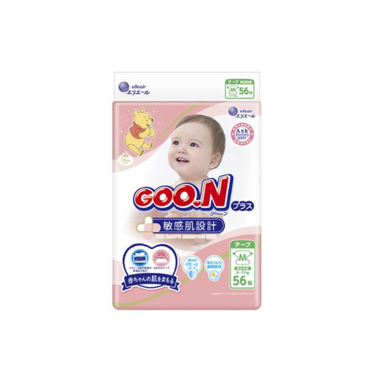 Goo.N Plus Nappies for Best Comfort Size M （6-11KG）56PK