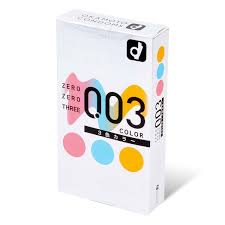 Okamoto 003  Color Assortment Condom – Natural Rubber Latex, Standard Size, 12 pcs (3 Colors)